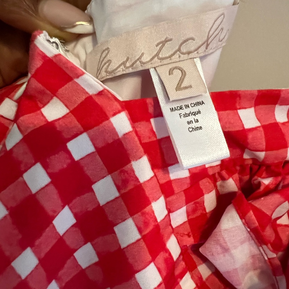 Hutch Red Gingham Ruffle-Shoulder romper - Picture 5 of 5